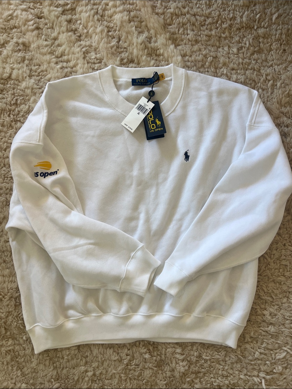 Polo by Ralph Lauren White Crewneck Sweatshirt - US Open Logo